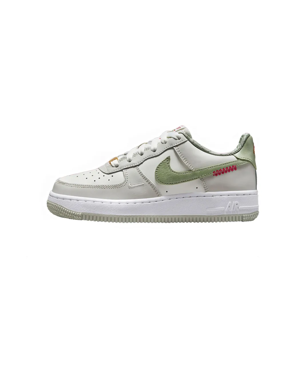 Nike Kids Air Force 1 Low "Year of the Snake Sail White Light Bone Olive Aura" sneakers
