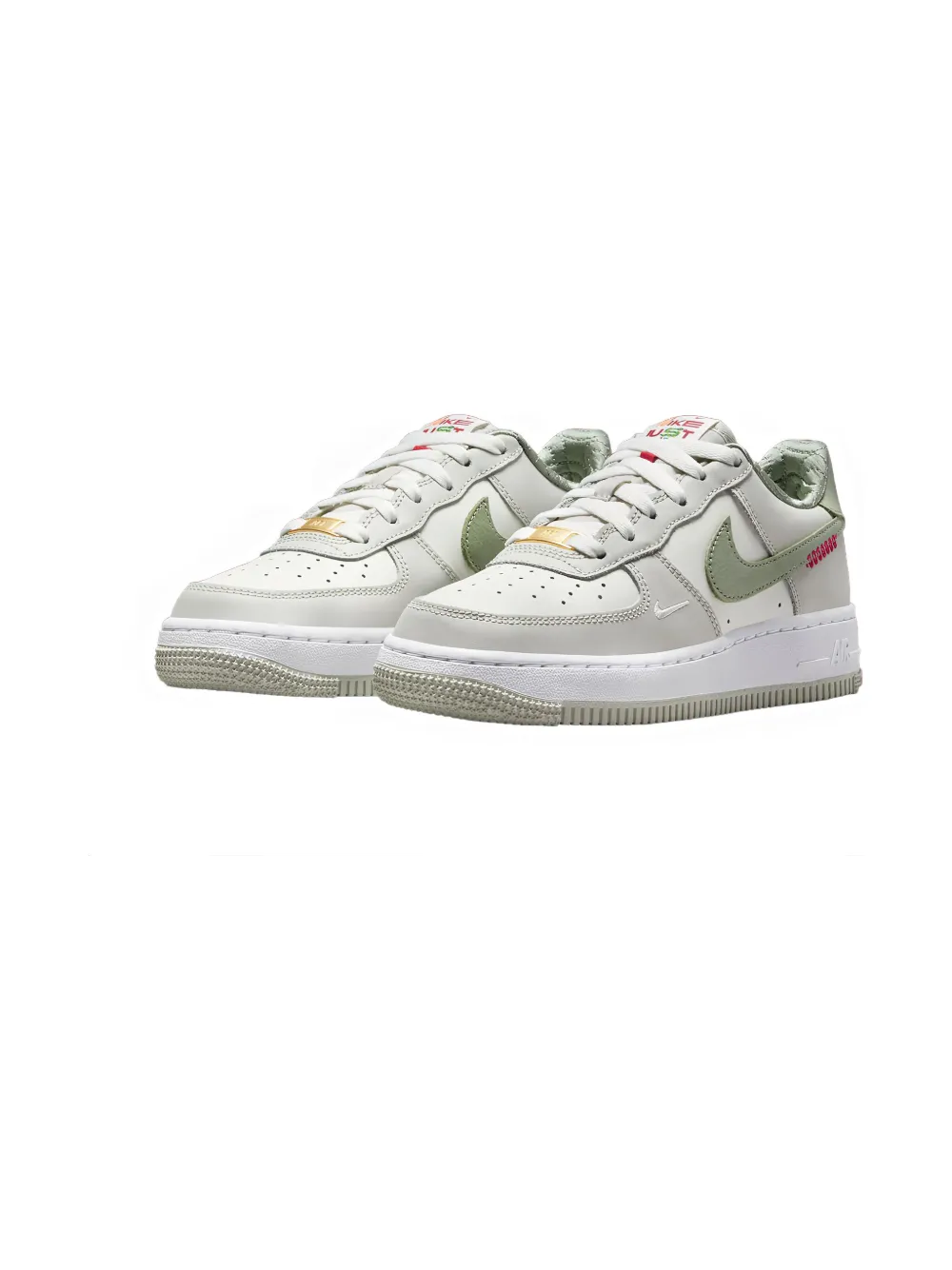 Nike Kids Air Force 1 Low "Year of the Snake Sail White Light Bone Olive Aura" sneakers