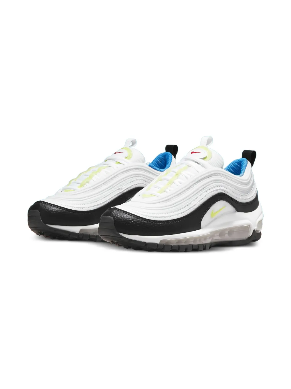 Nike Kids zapatillas Air Max 97 "Velcro Patch - White/Summit White/Black/Light Lemon Twist" | Image 2