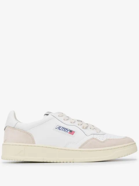 Autry MEDALIST low sneakers in white leather and beige suede
