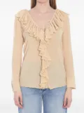 Saint Laurent ruffled blouse - Neutrals