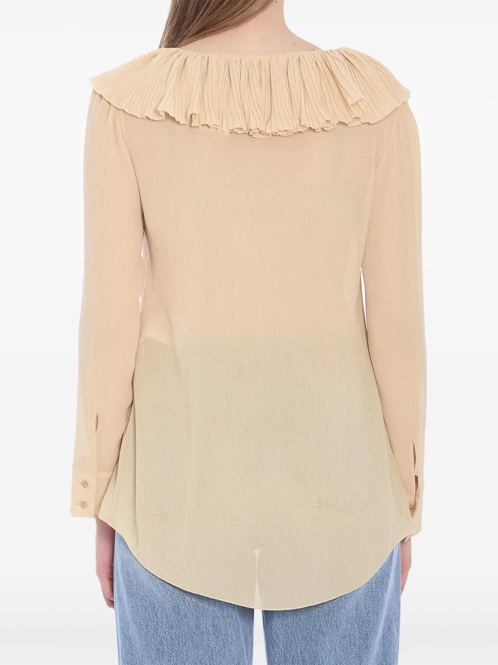 Saint Laurent Shirt met ruches Beige