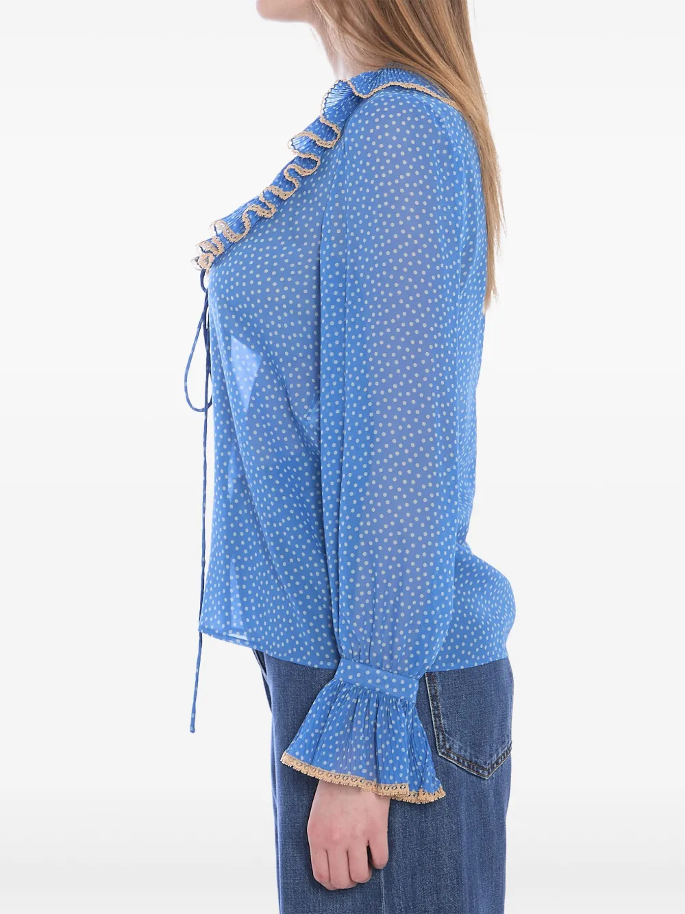 VALENTINO POLKA DOT-PRINT SILK BLOUSE