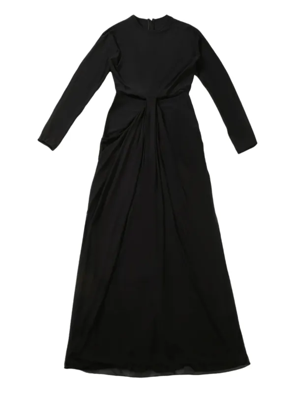 The Row Draped-detail Maxi Dress - Black