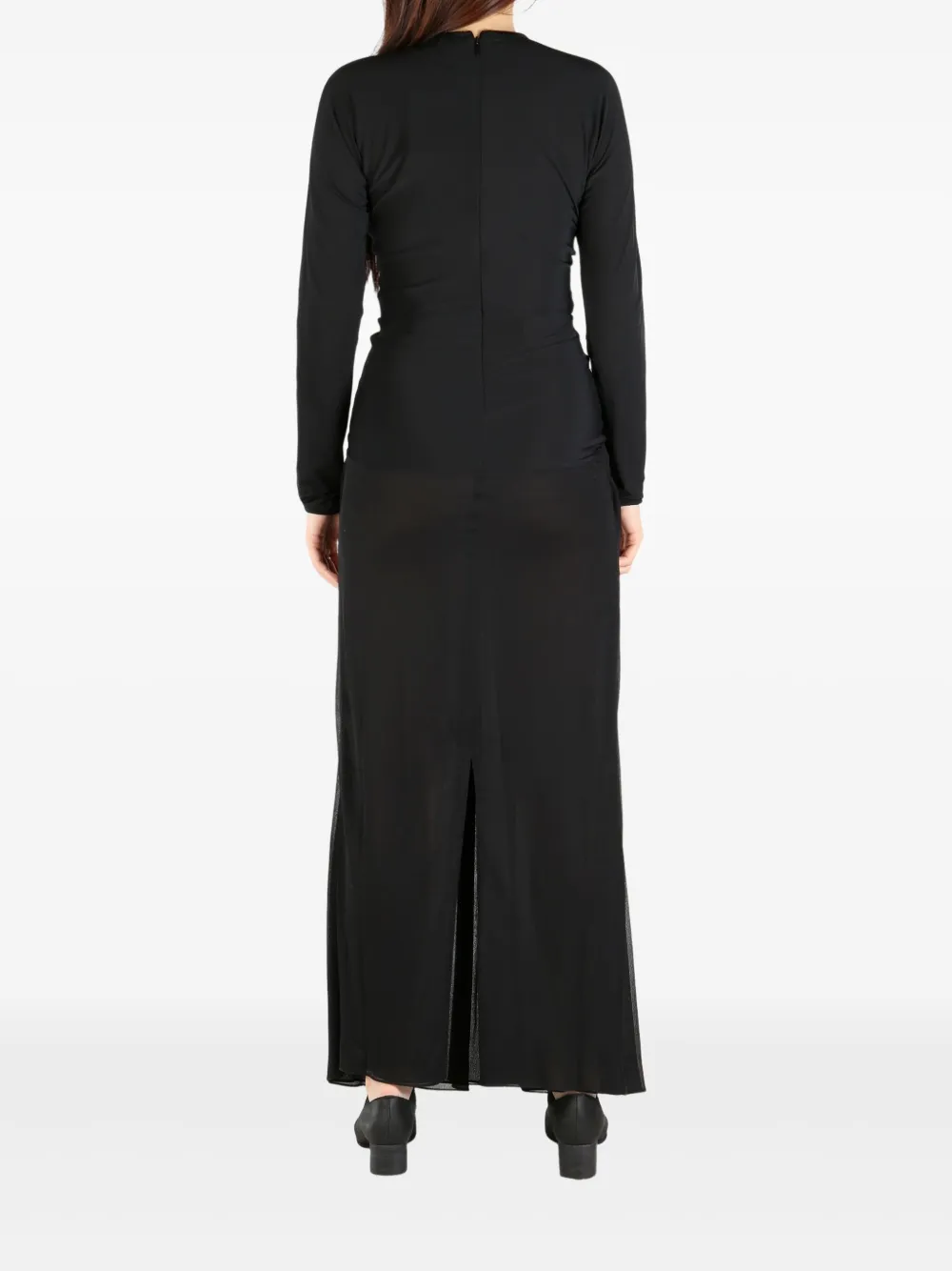 The Row draped-detail maxi dress Zwart