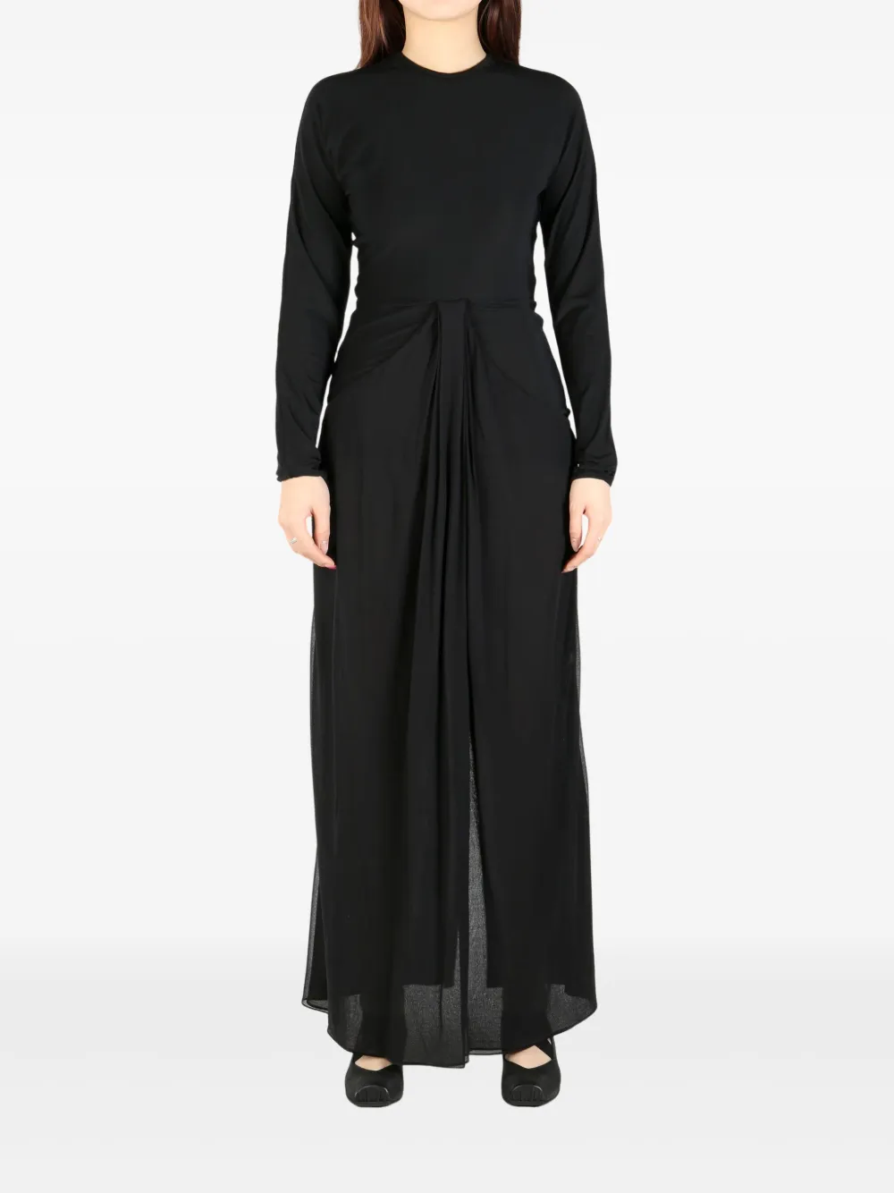 The Row draped-detail maxi dress - Zwart