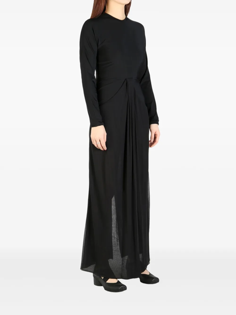 The Row draped-detail maxi dress Zwart