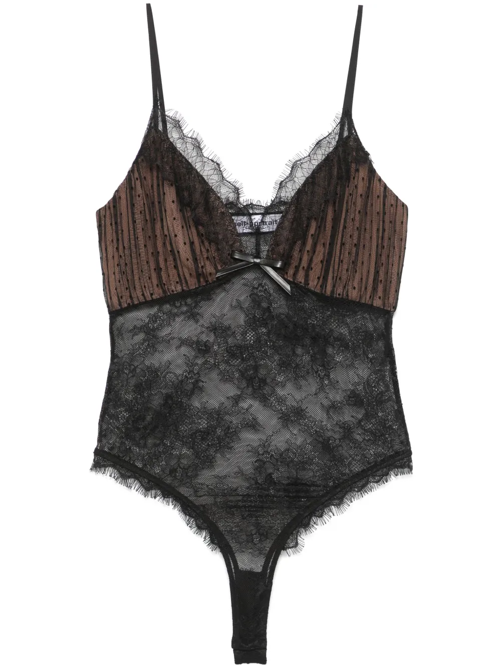 dot-pattern mesh bodysuit