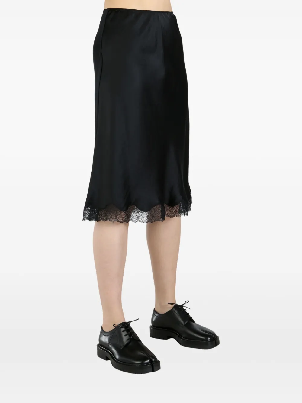 The Row lace-trim skirt Zwart