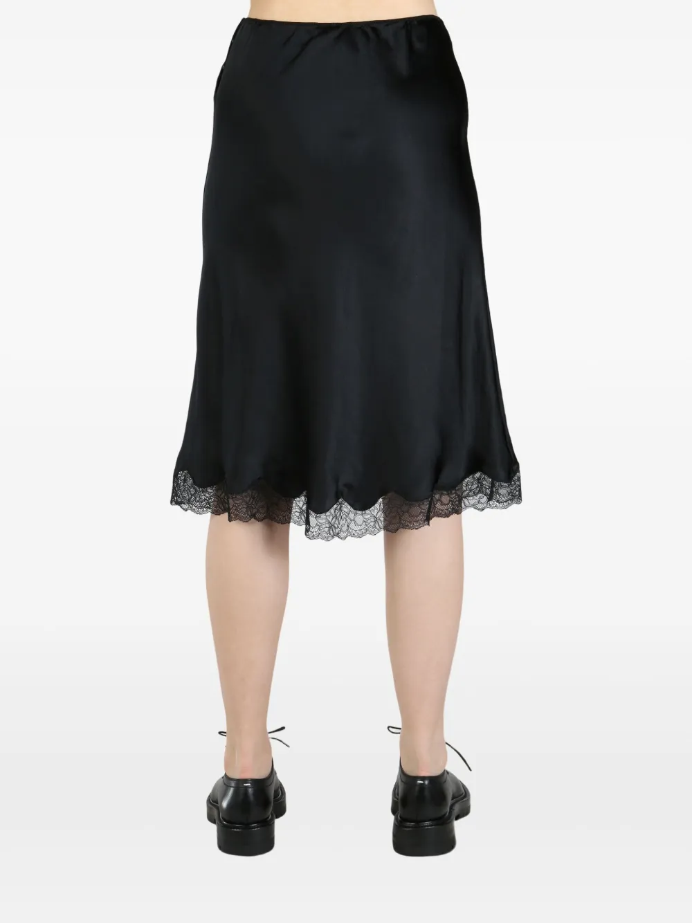 The Row lace-trim skirt Zwart