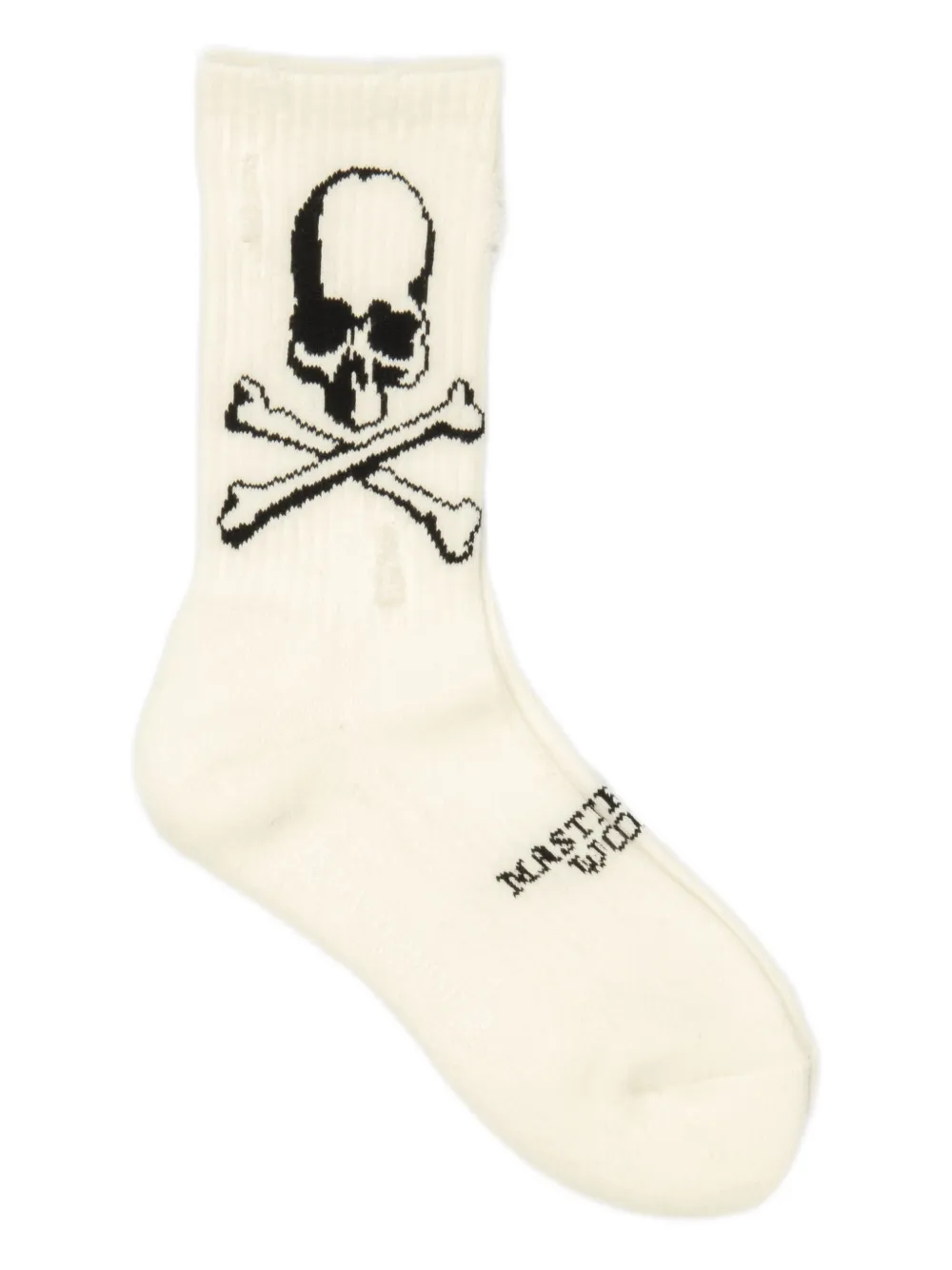 skull-intarsia socks