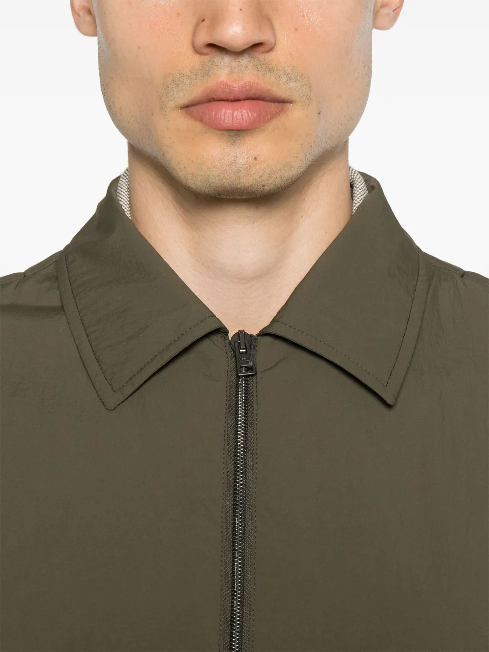 Herno Shirtjack met klassieke kraag Groen