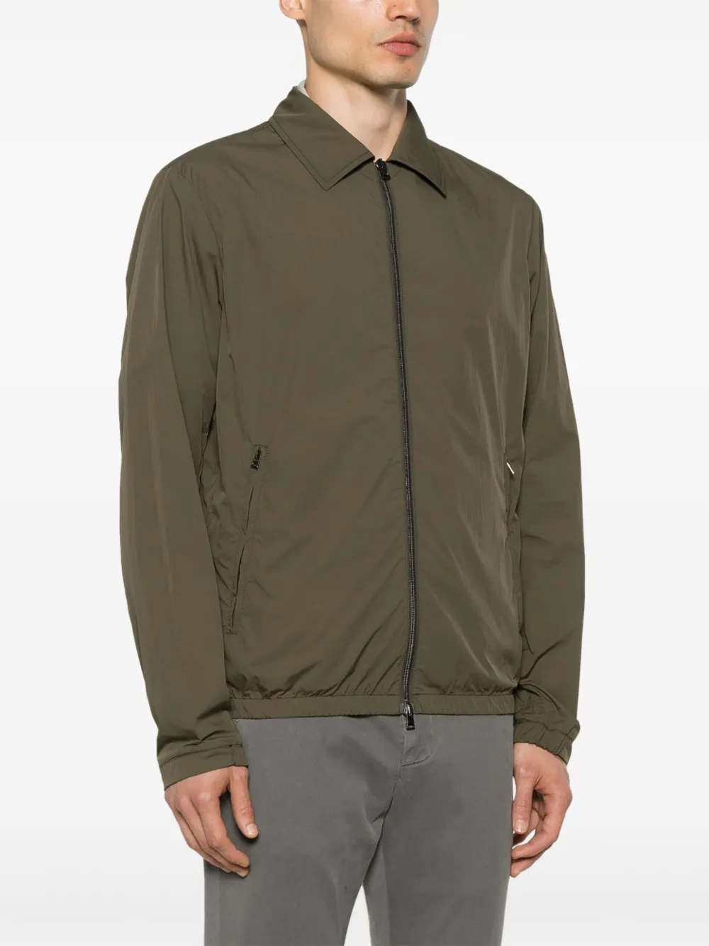 Herno Shirtjack met klassieke kraag Groen