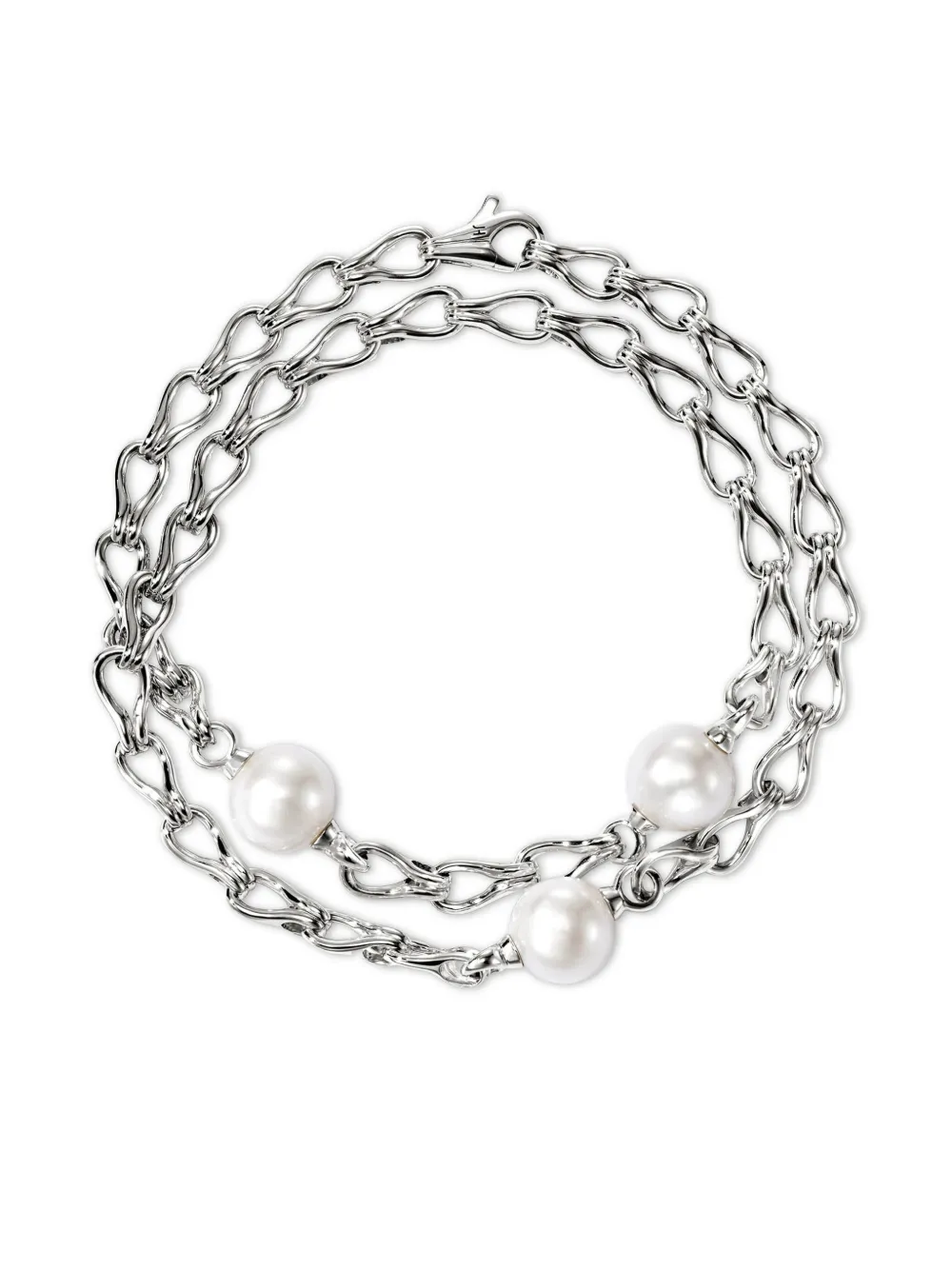 Image 2 of John Hardy sterling silver Surf Wrap pearl bracelet