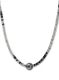 John Hardy sterling-silver Heishi onyx and pearl necklace