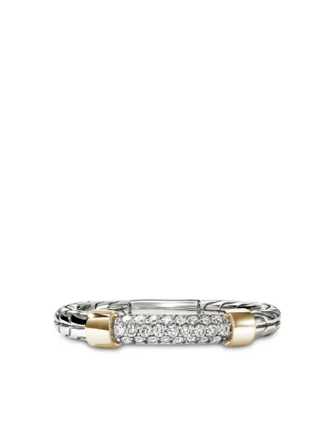 John Hardy 14K yellow gold and sterling silver diamond pavé ring