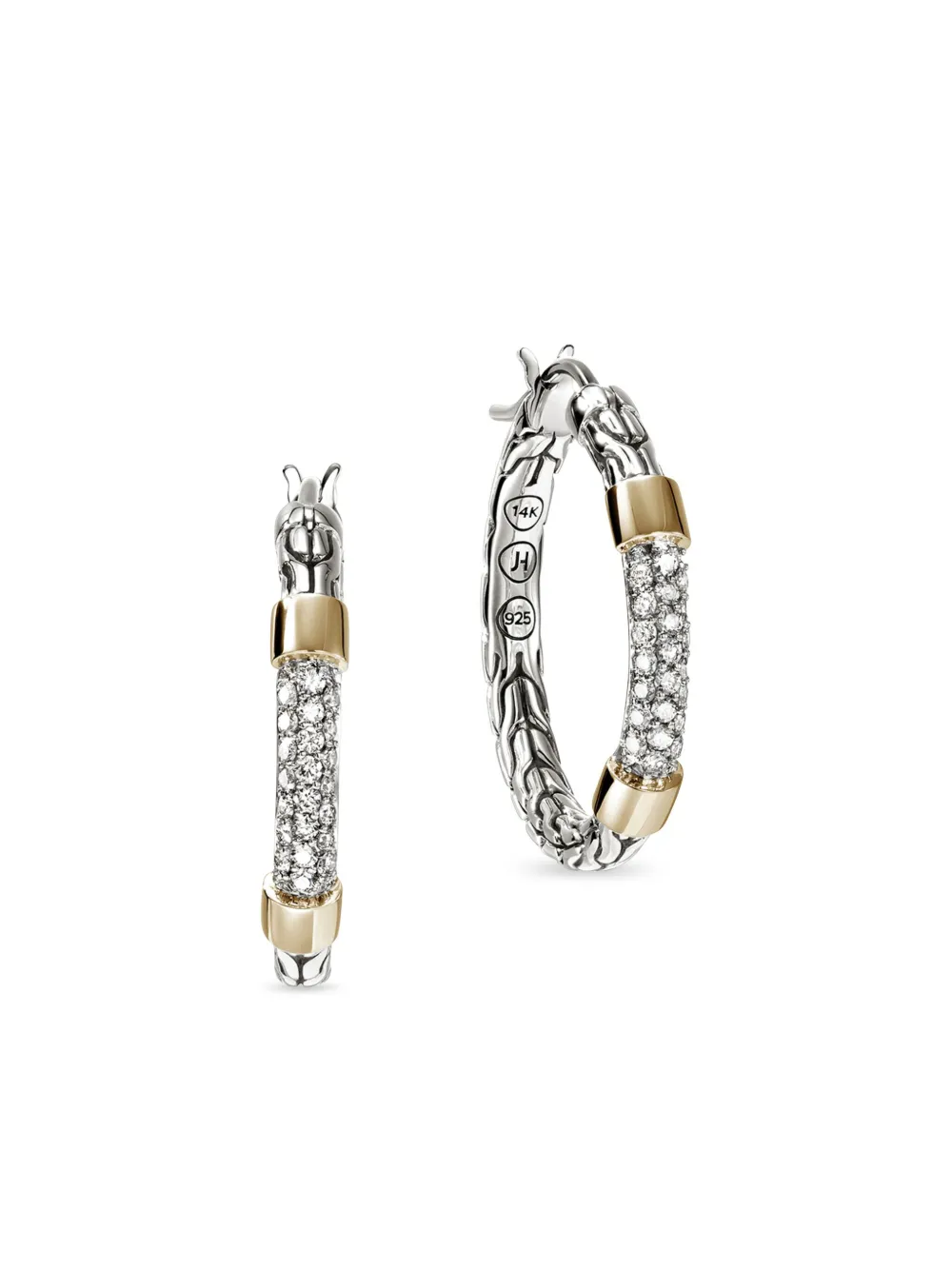 John Hardy chain-link hoop earrings - Argento
