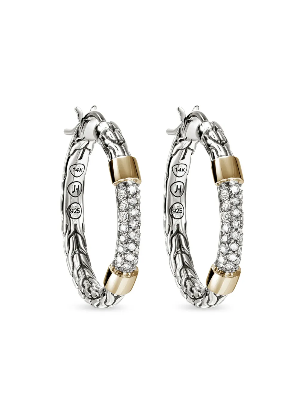 John Hardy チェーンリンク フープピアス - シルバートーン John Hardy チェーンリンク フープピアス - シルバートーン