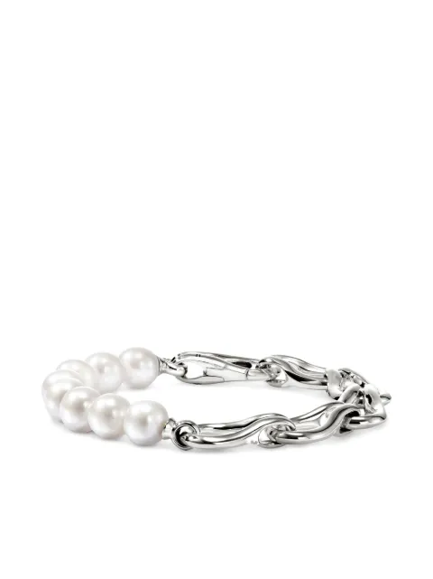 John Hardy pulsera de eslabones con detalle de perlas