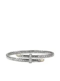 John Hardy sterling silver 18 yellow gold Spear Flex diamond cuff