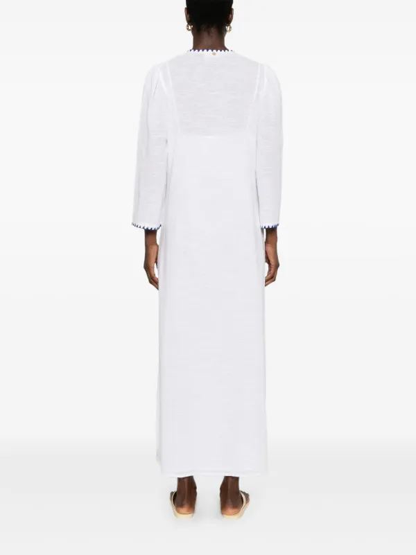 Antik Batik Vahani Embroidered Midi Dress - White