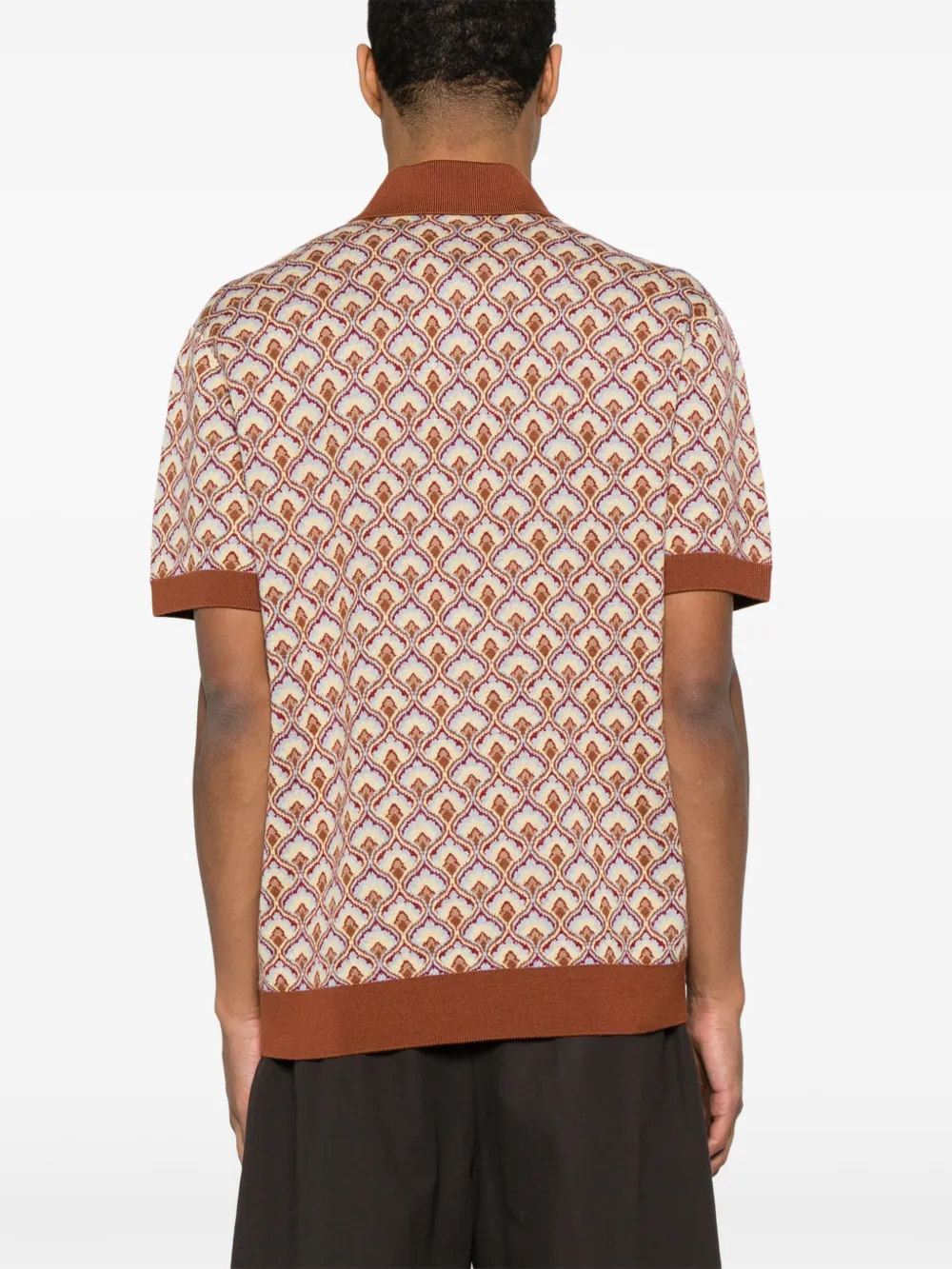Drôle De Monsieur Le Maille Tapisserie poloshirt Bruin
