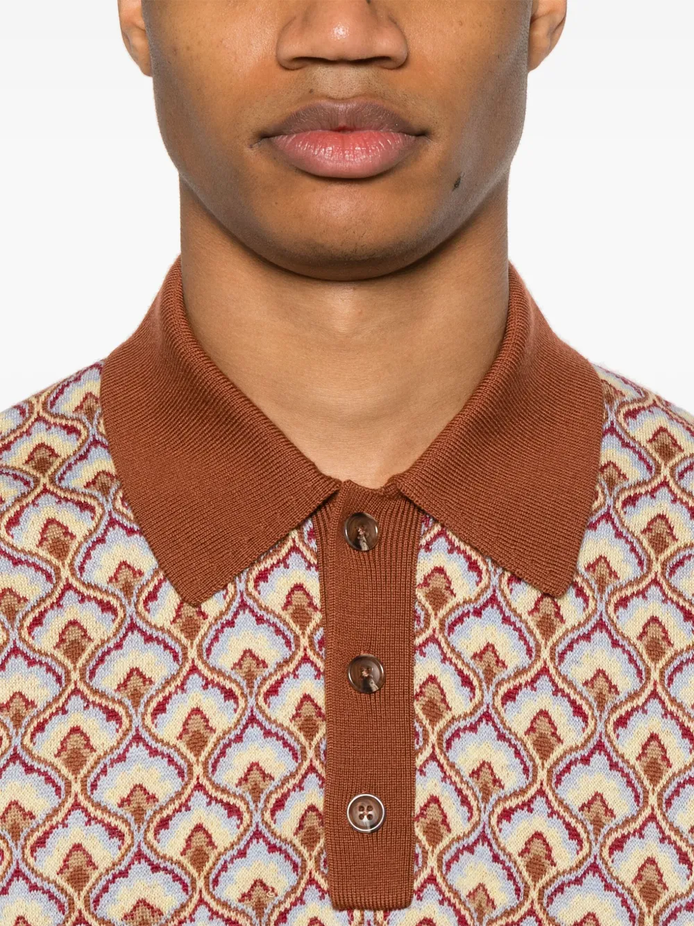 Drôle De Monsieur Le Maille Tapisserie poloshirt Bruin