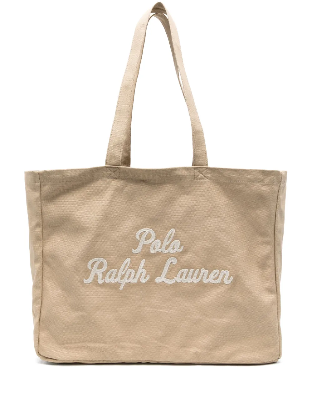 embroidered-logo canvas tote bag