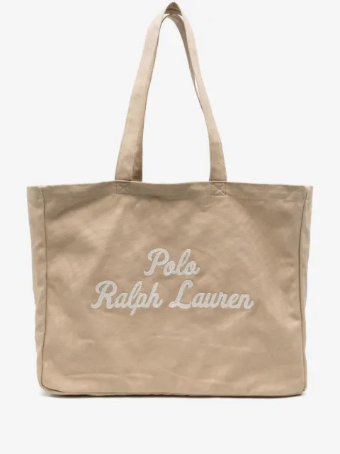 Polo Ralph Lauren embroidered-logo canvas tote bag