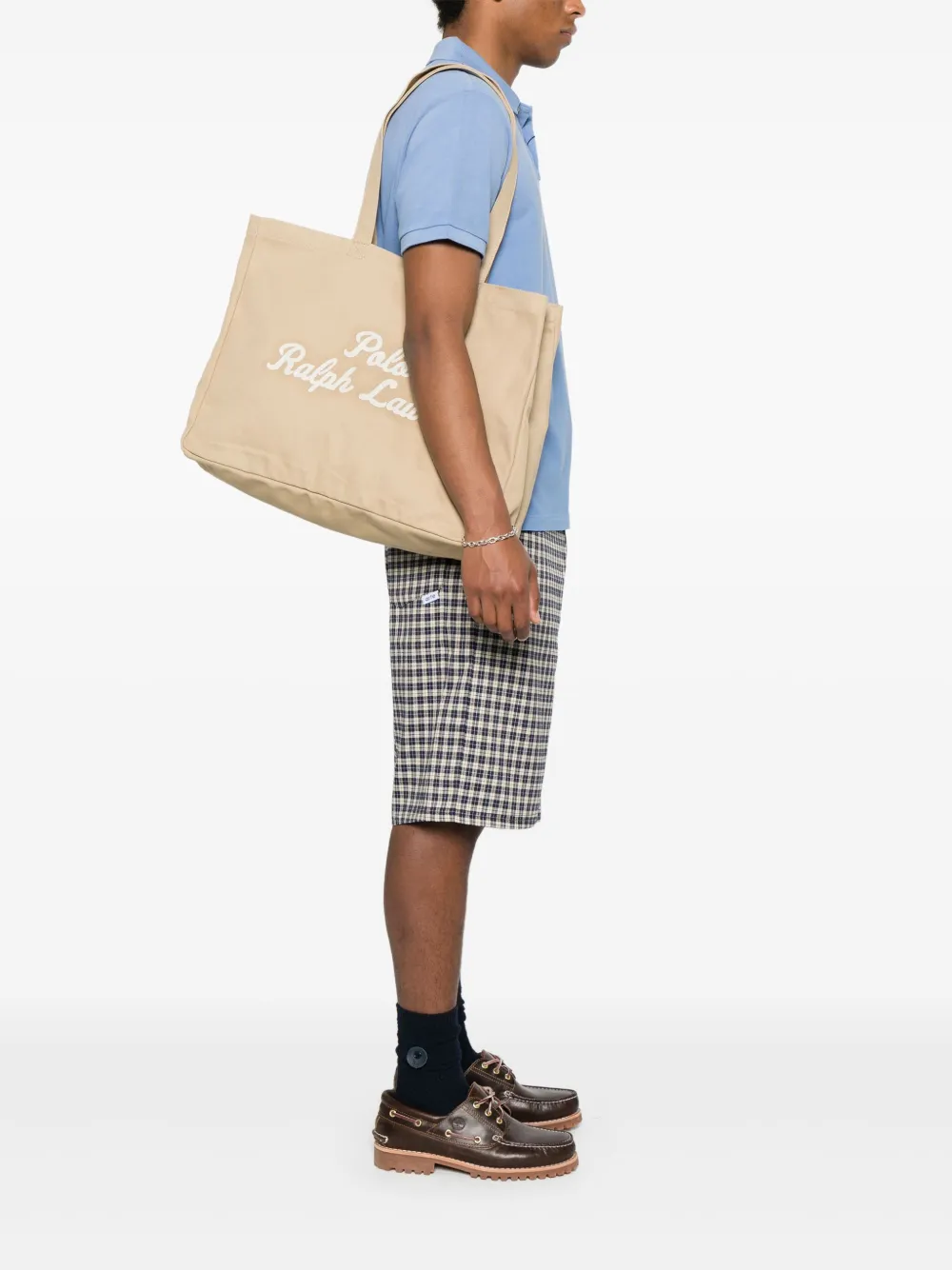 Polo Ralph Lauren Canvas shopper met geborduurd logo Beige