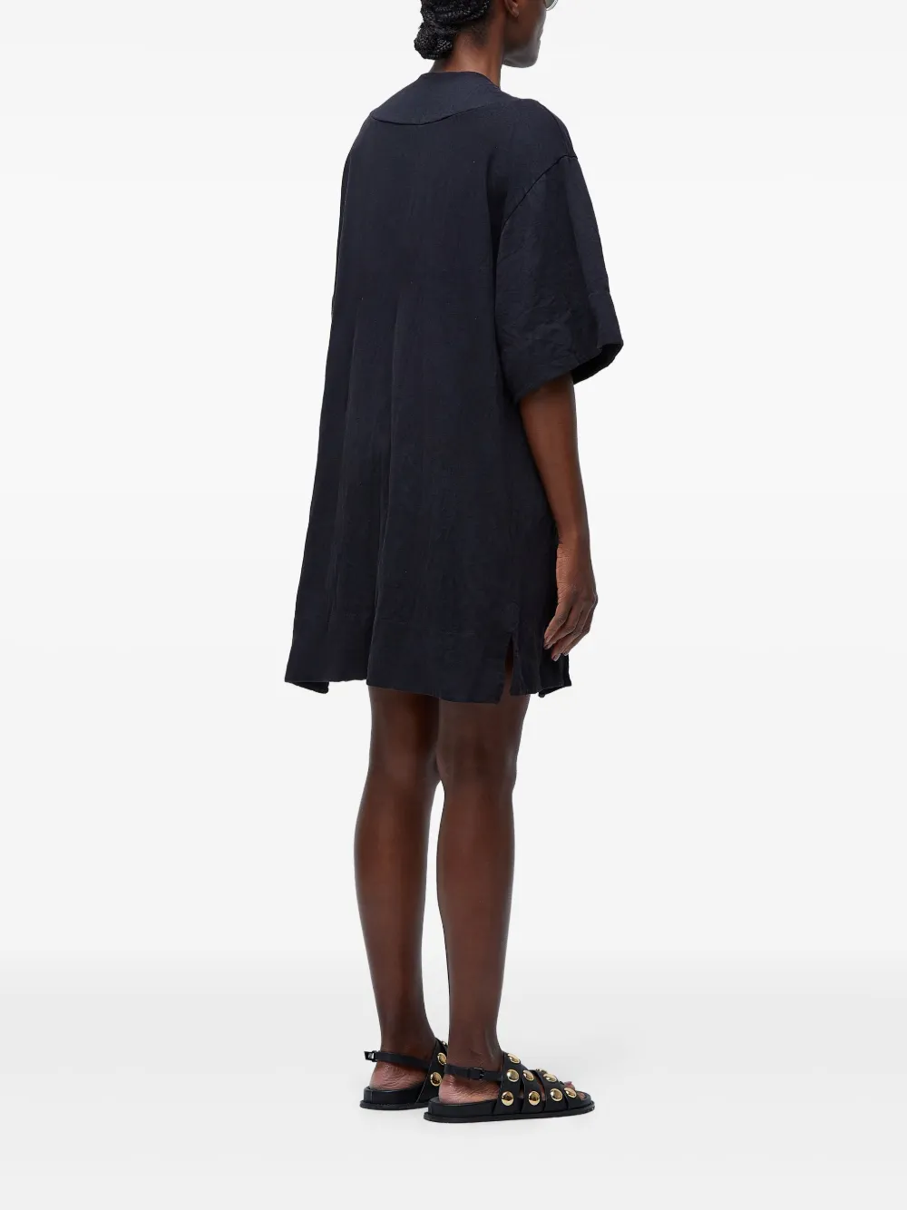 Osklen textured open-front coat Zwart