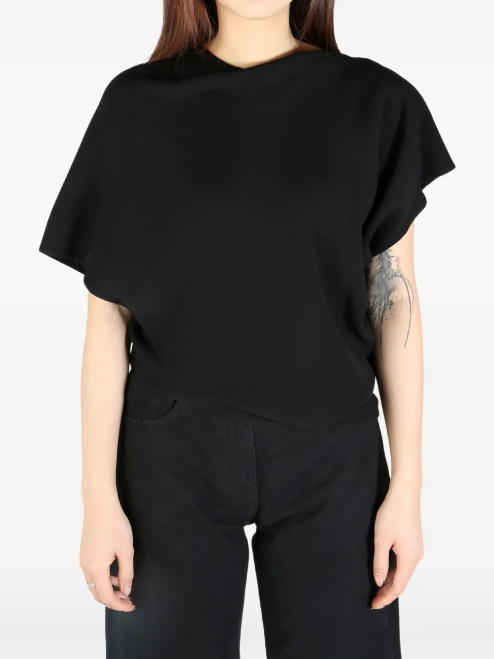 The Row asymmetric t-shirt Zwart