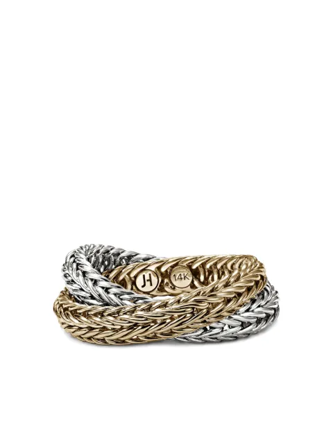 John Hardy 14K yellow gold and sterling silver Kami Chain Crossover ring