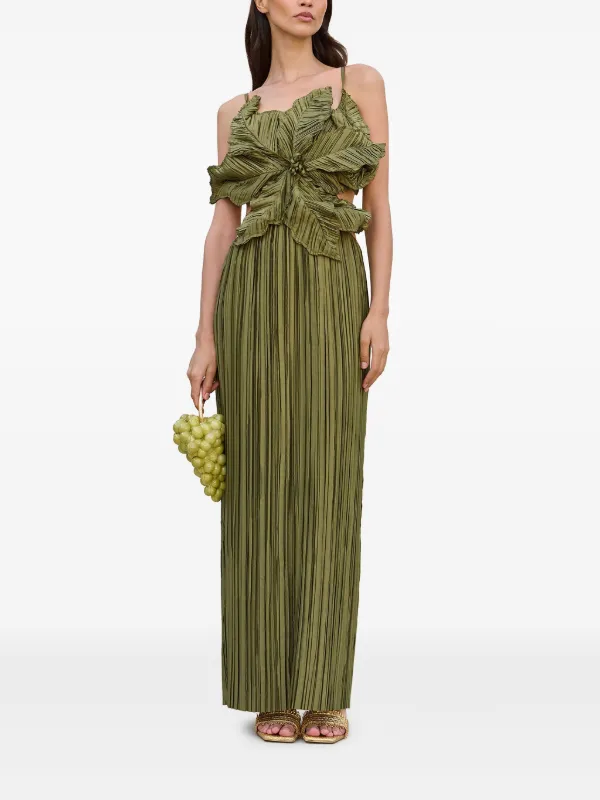 plus size green satin dress Plus Size Satin Fitted Halter Slit Gown by Ladivine CD796C