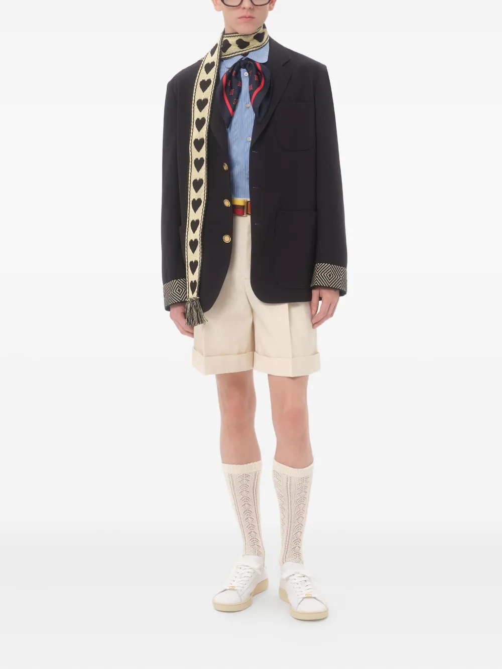 Valentino Garavani jacquard-trim single-breasted blazer | Blazers | Image 2