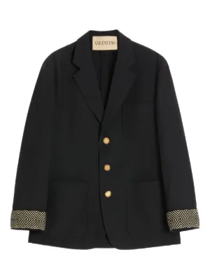 Valentino Garavani VGパッチ ウールダブルジャケット | ブルー