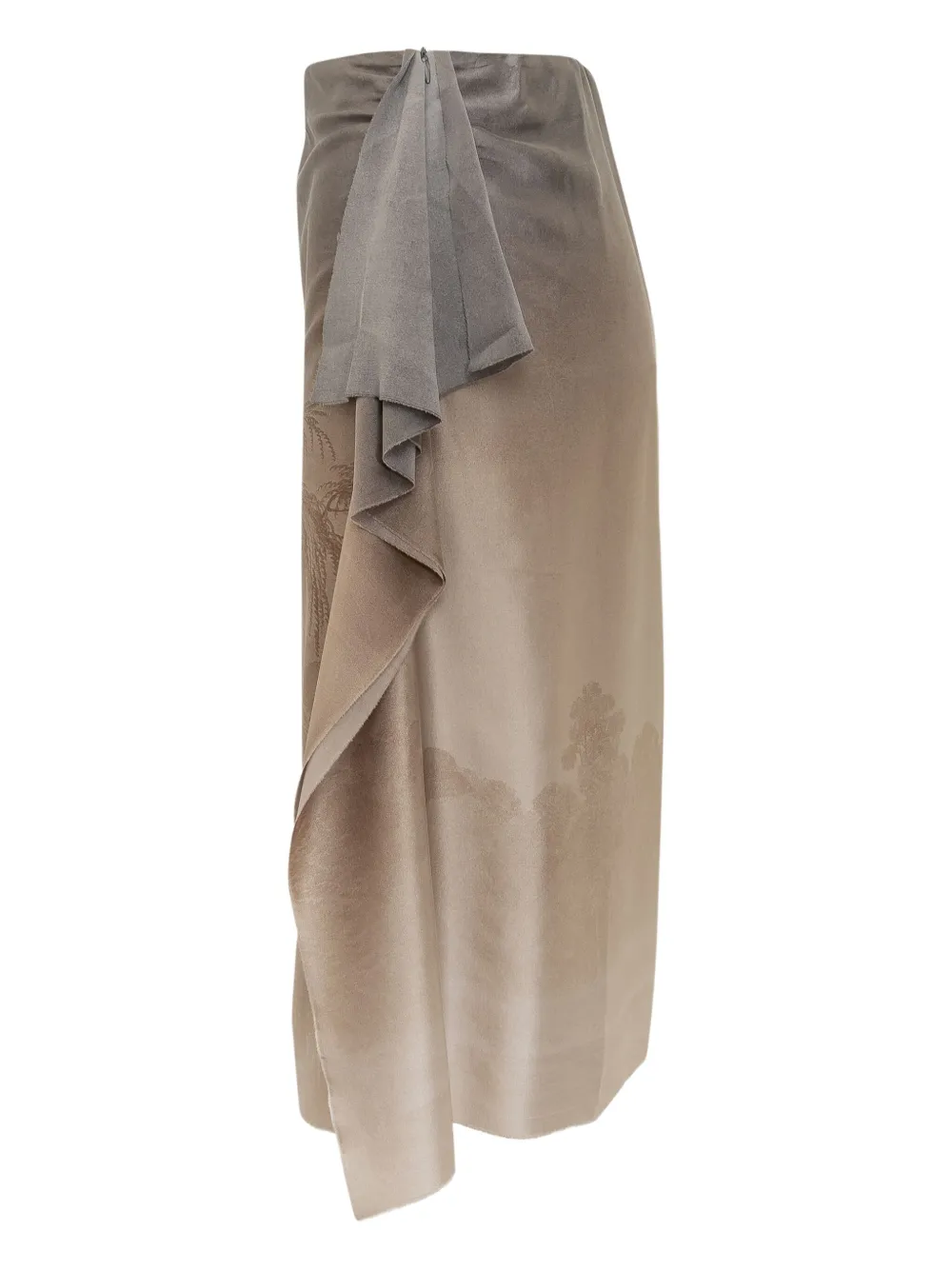 Shop Pierre-louis Mascia Stretch-silk Skirt In Brown