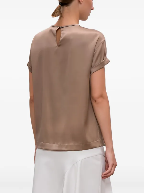Brunello Cucinelli シルクブレンド ブラウス | ブラウン