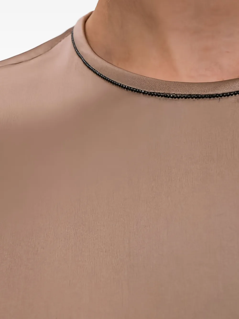 Brunello Cucinelli Blouse van zijdemix Bruin