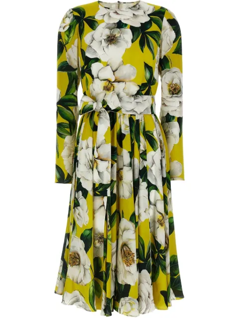 Dolce & Gabbana floral-print belted dress