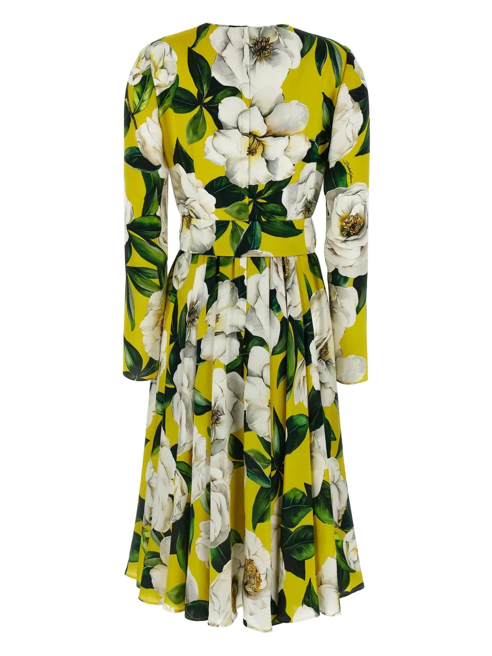 Dolce & Gabbana floral-print belted dress - Groen