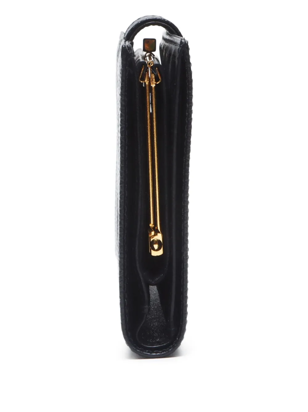 Pre-owned Chanel 1994-1999 Mark Leather Wallet In Black