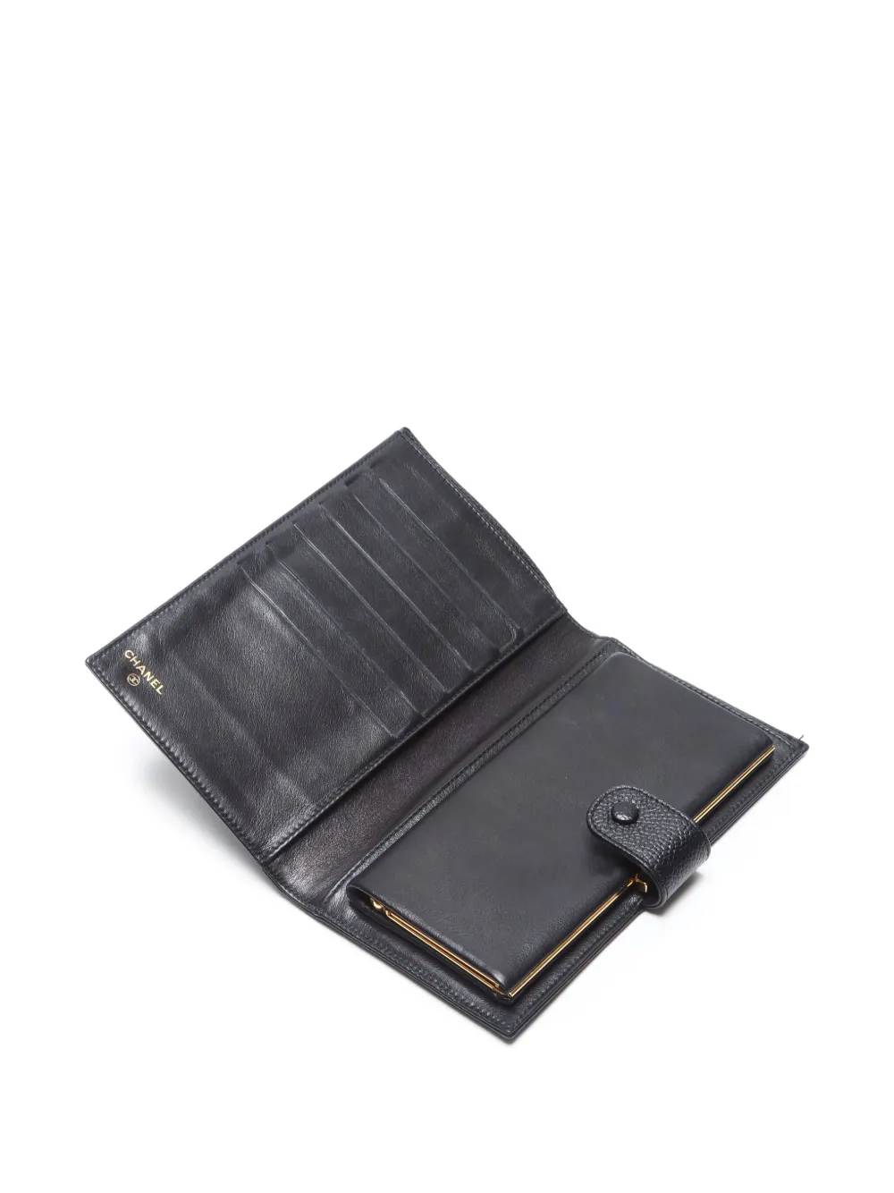 Pre-owned Chanel 1994-1999 Mark Leather Wallet In Black