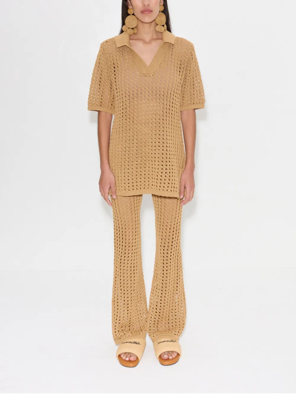 Simon Miller Brisas gehaakte broek Beige