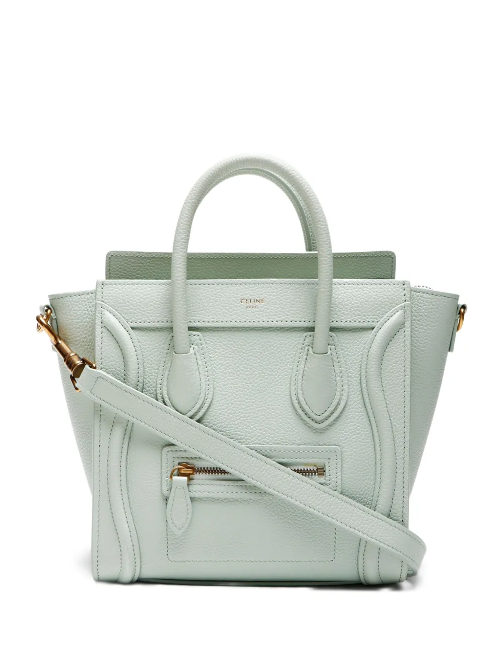 Céline Pre-Owned 2000-2010 2014 レザーハンドバッグ ナノ - グリーン Céline Pre-Owned 2000-2010 2014 レザーハンドバッグ ナノ - グリーン