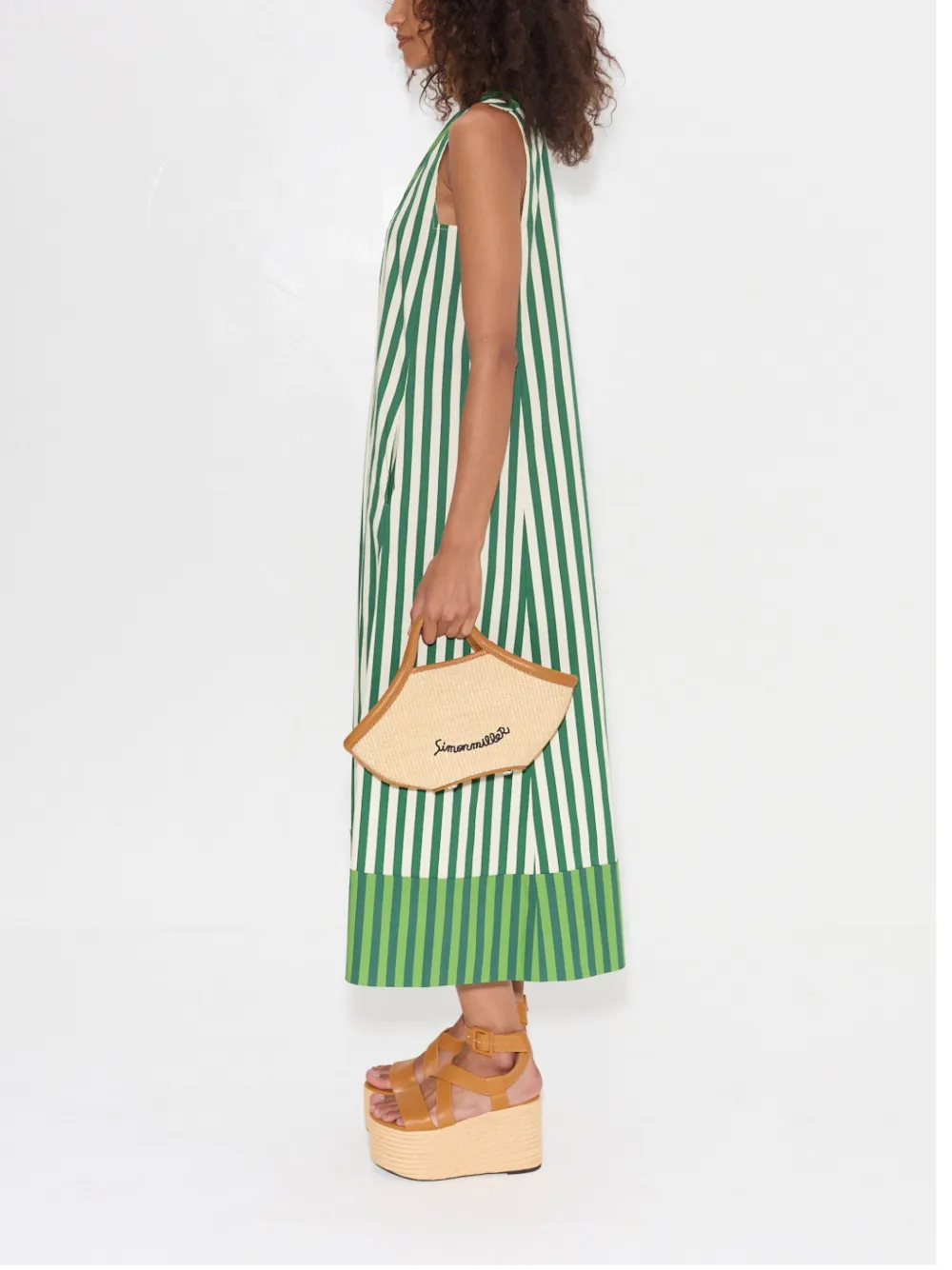 Simon Miller Mar Poplin Midi Dress In Green