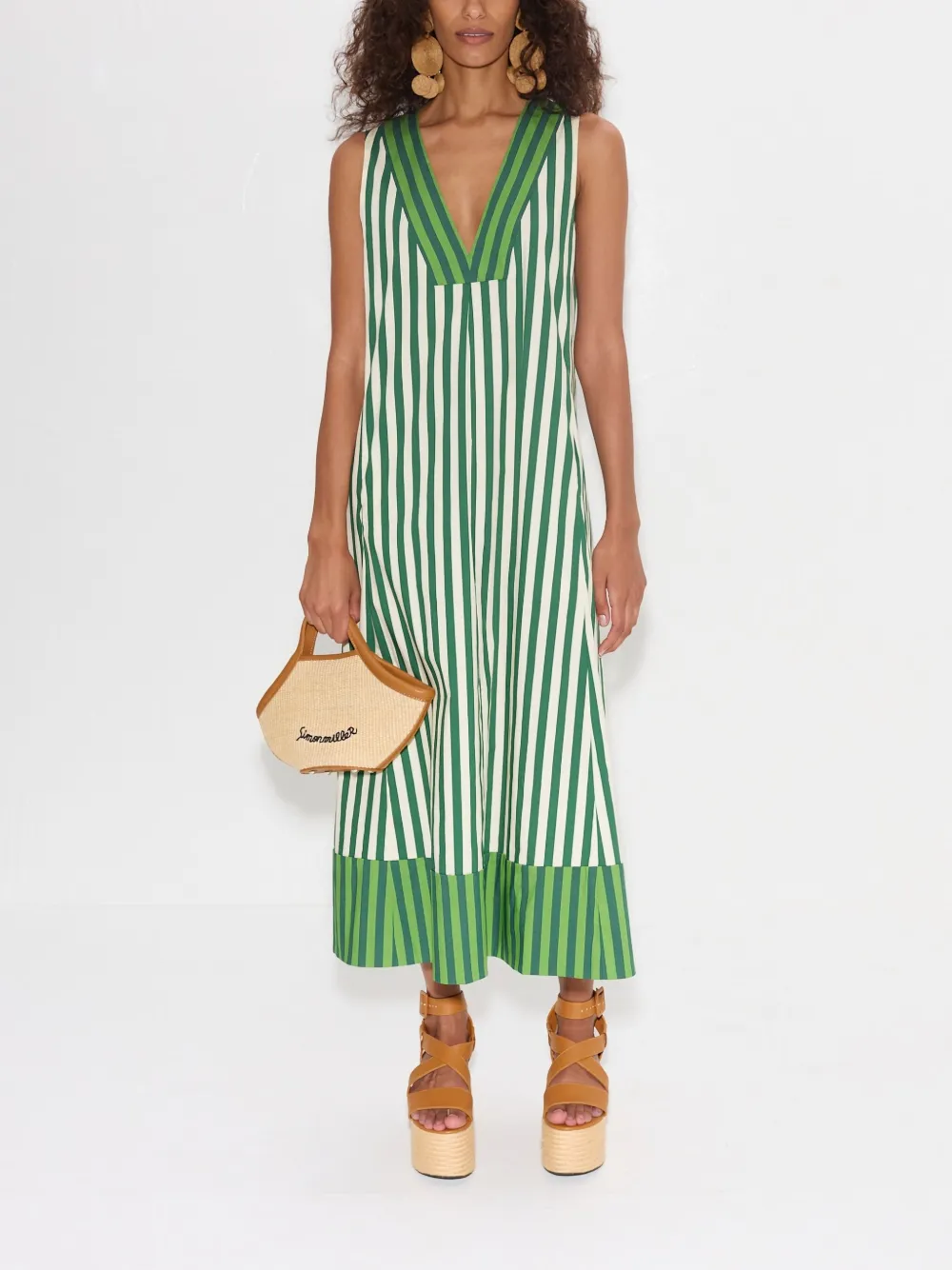 Simon Miller Mar poplin midi dress - Groen