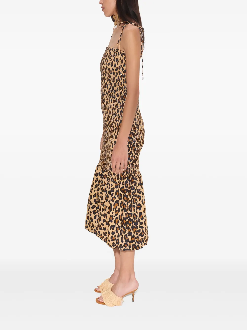  Simon Miller Canto Smocked Poplin Dress - Neutrals 