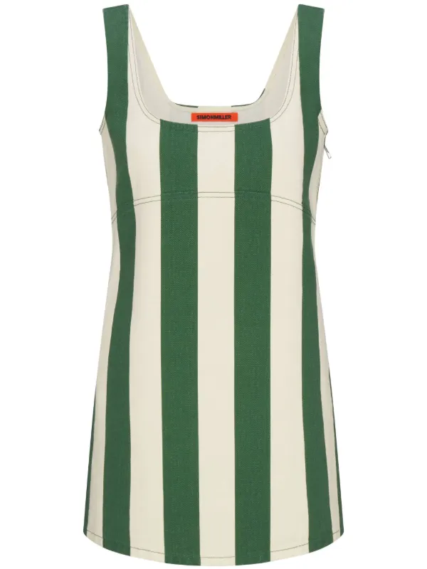 simon miller green stripe dress Reade Polo Dress In Landscape Multi Stripe – Simon Miller main image 0