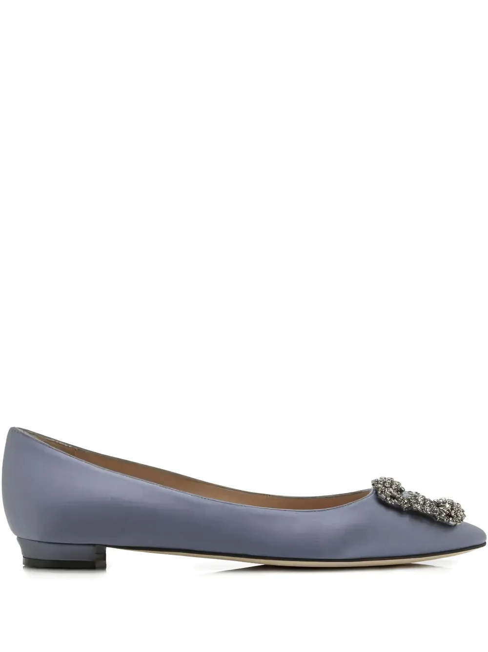 Manolo Blahnik crystal-embellished ballet flats Blue